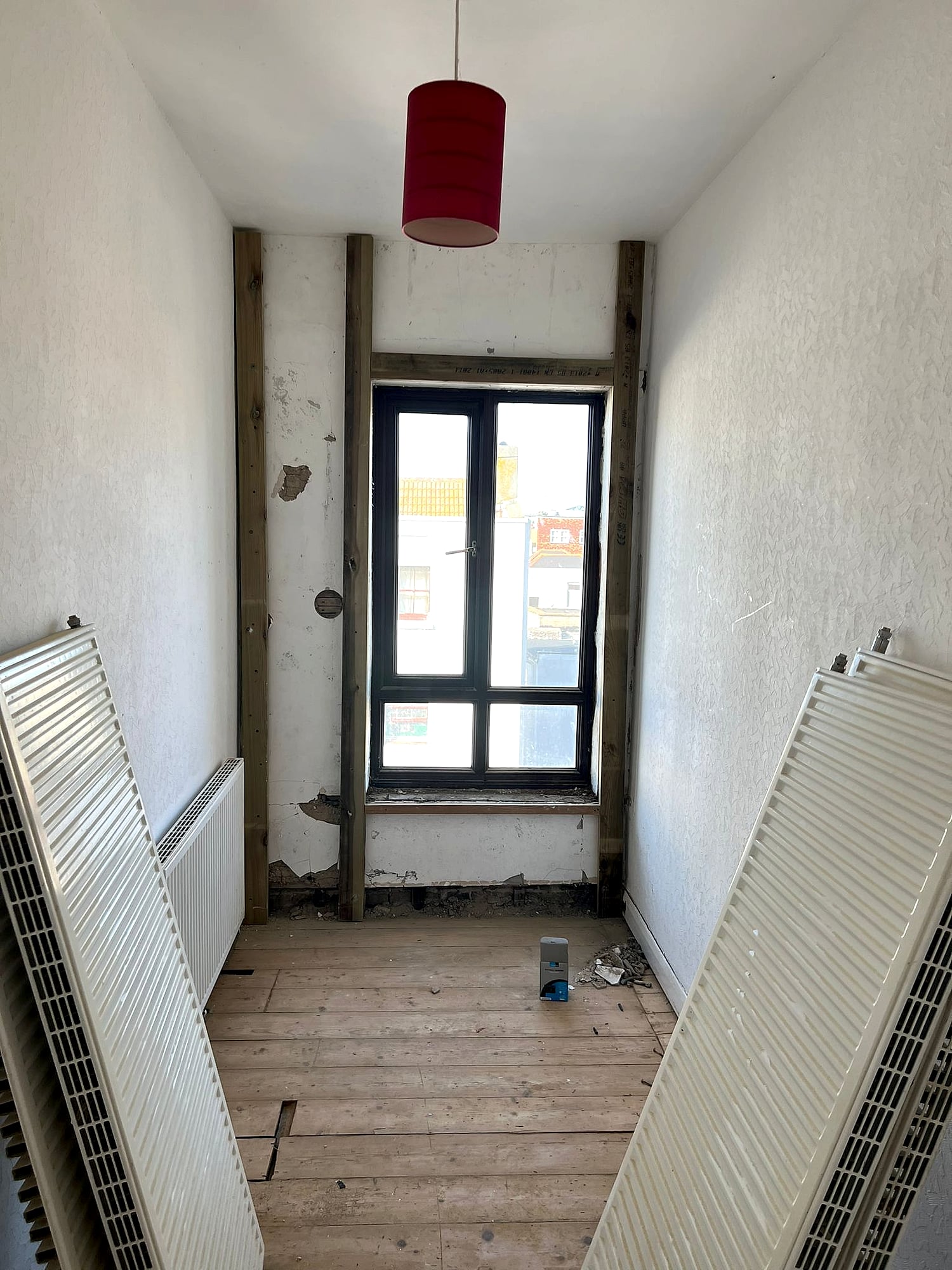 Insulation and stud work around windows with Celotex boards ready for plasterboarding in Broadstairs renovation